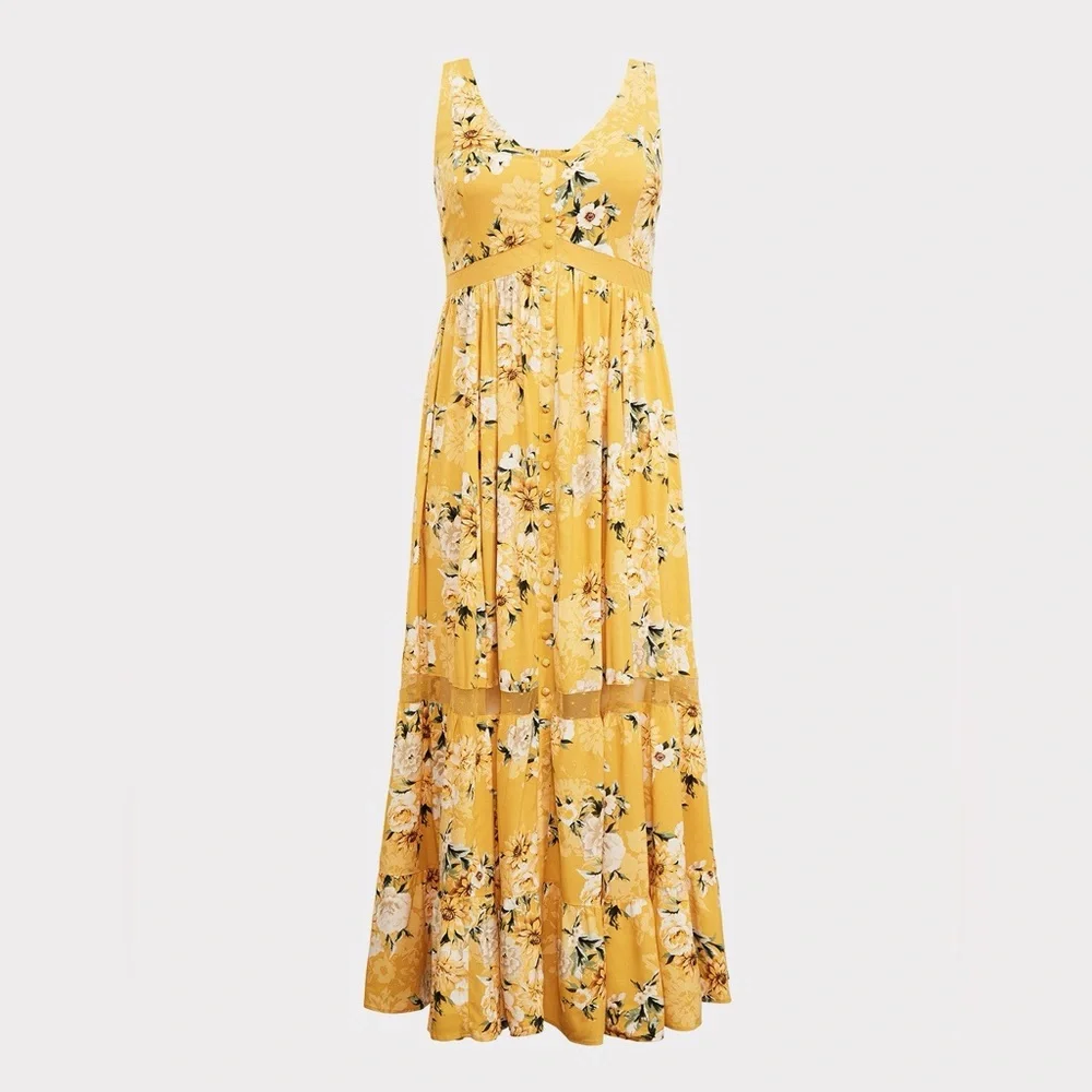 Torrid Maxi Challis Button-Front Dress 🌻 - Picture 2 of 5